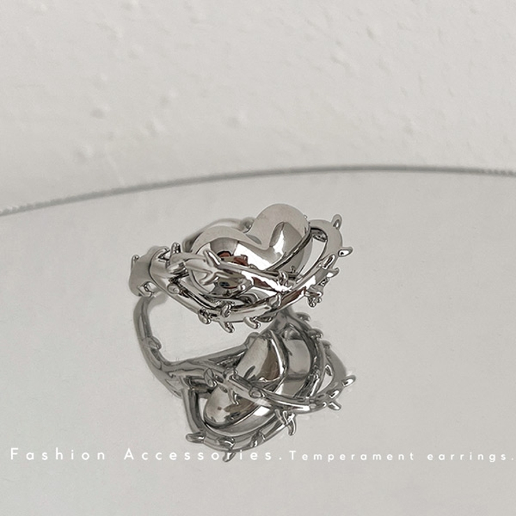 ❤︎ハートの葉っぱ❤︎45R ku.ra.si エプロンと鈴リング ❤︎ハートの