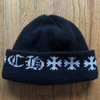 Pre-owned Chrome Hearts Nyc Big Daddy Cashmere Beanie In Black