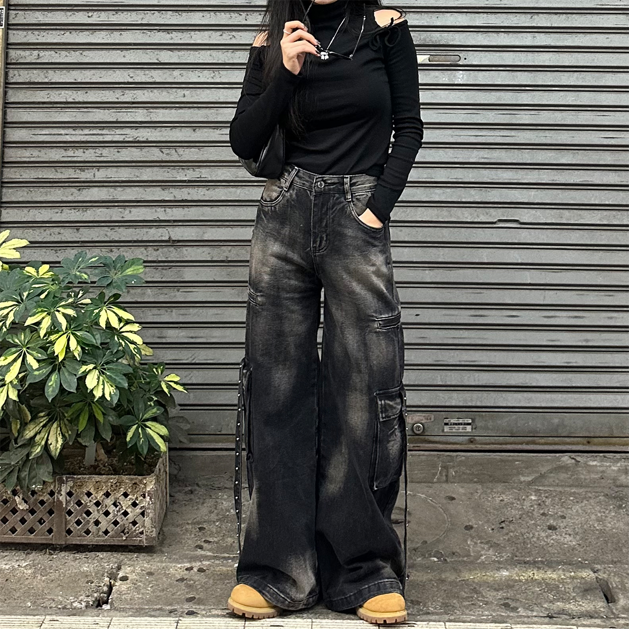 ワイドウォッシュカーゴデニムパンツ | ファッション通販サイト NUGU