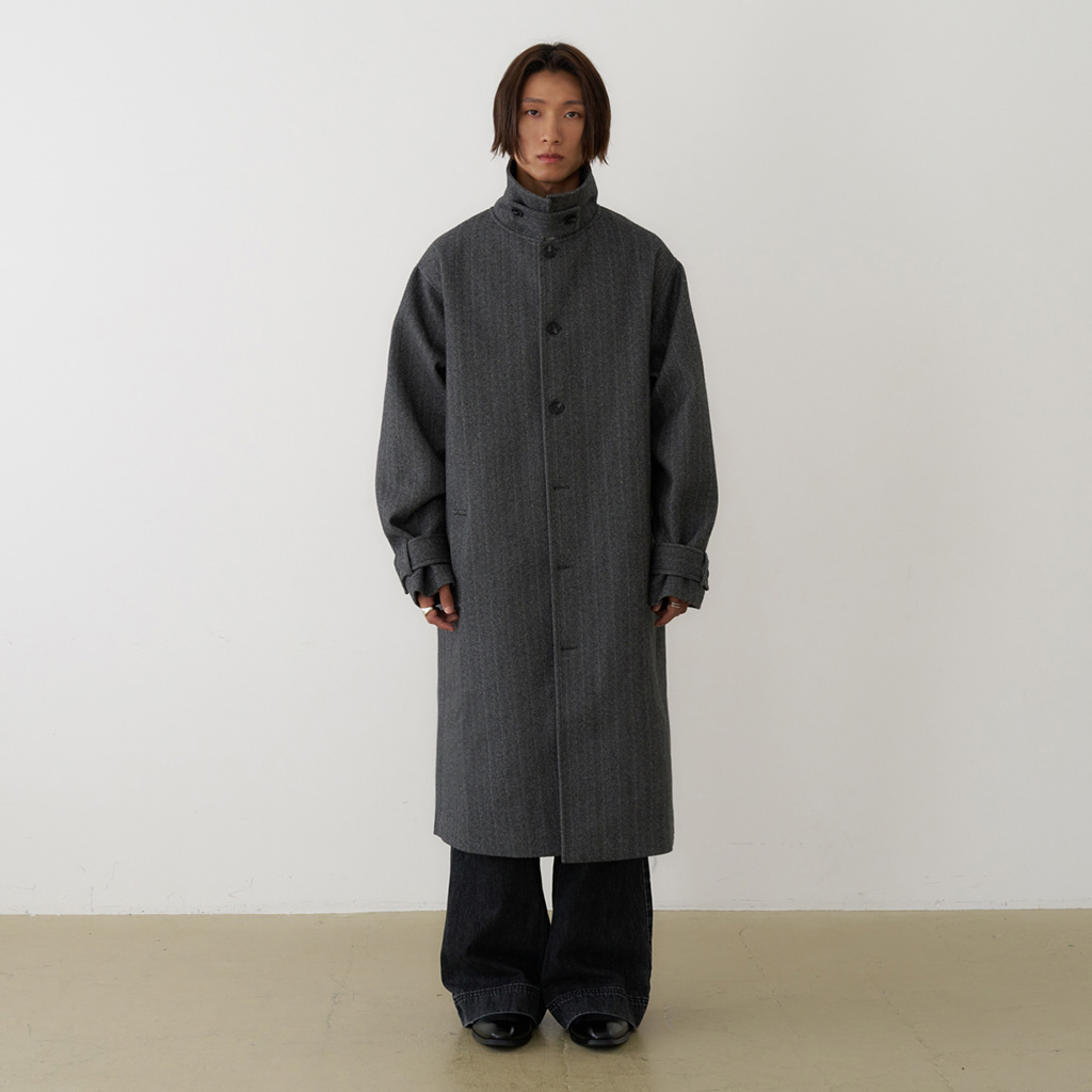 ORIGINAL) ヘリンボーンシングルロングコート (black) | ファッション