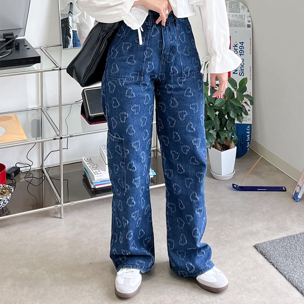 ハートポイントデニムパンツ | ファッション通販サイト NUGU