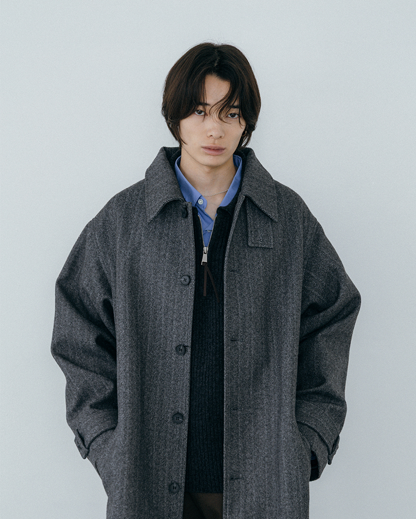 ORIGINAL) ヘリンボーンシングルロングコート (black) | ファッション