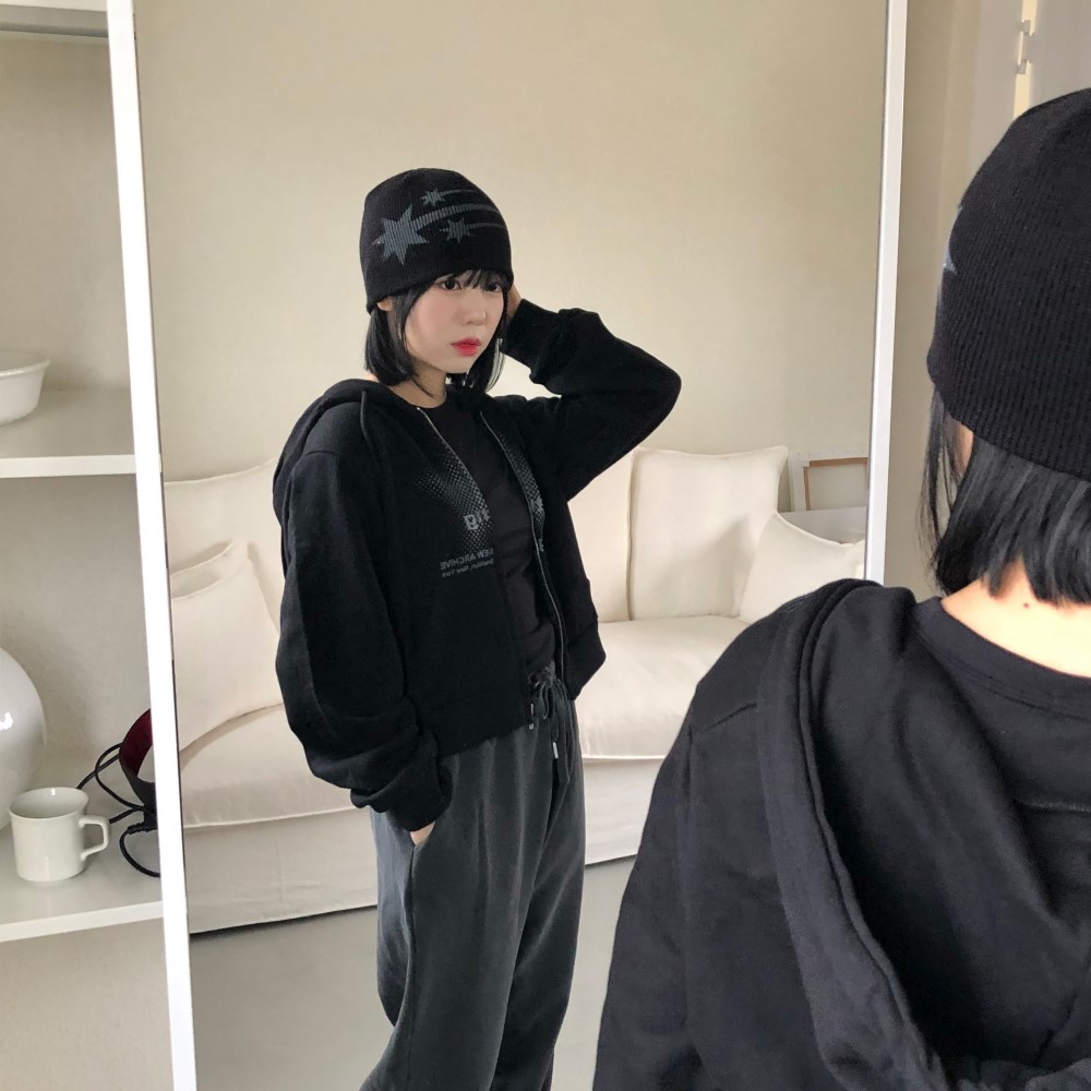 ショートリブスタープリントY2Kビーニー | ファッション通販サイト NUGU