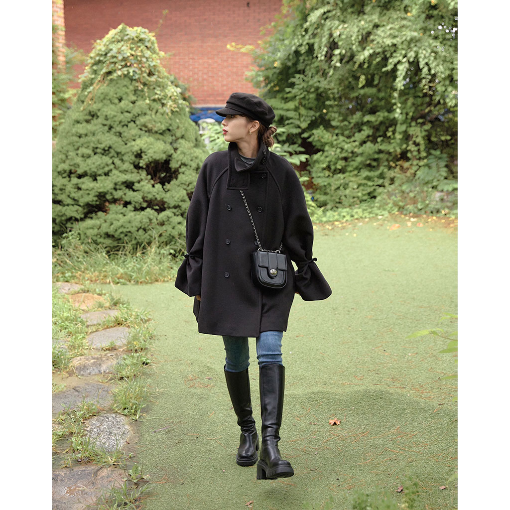 ORIGINAL) ラインスリーブダブルミドルコート | ファッション通販