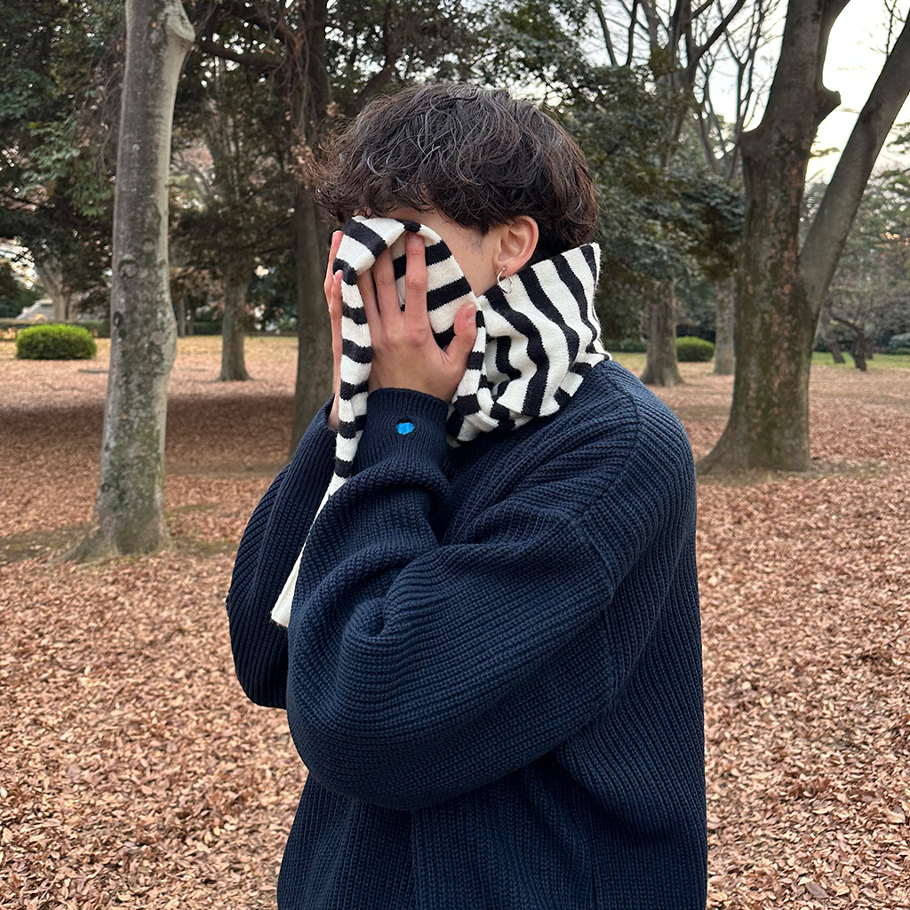 ボーダーニットマフラー | ファッション通販サイト NUGU