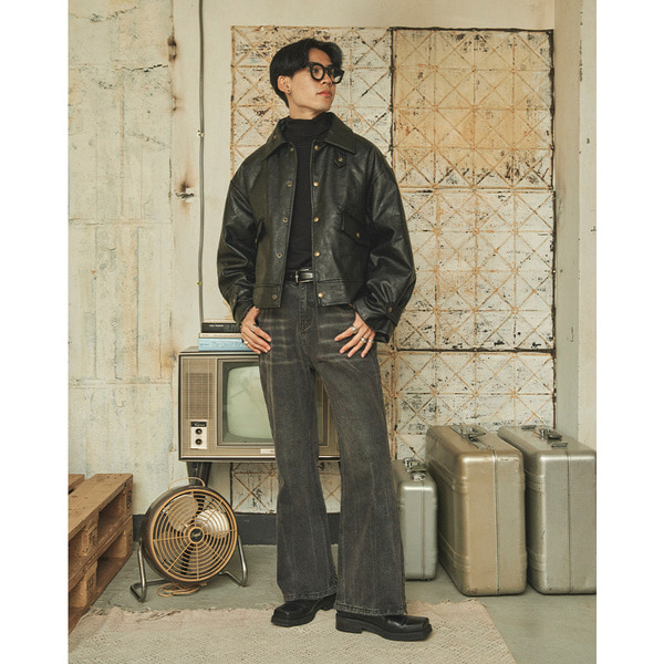 3回再販](ORIGINAL) レザーショートブルゾン | ファッション通販サイト