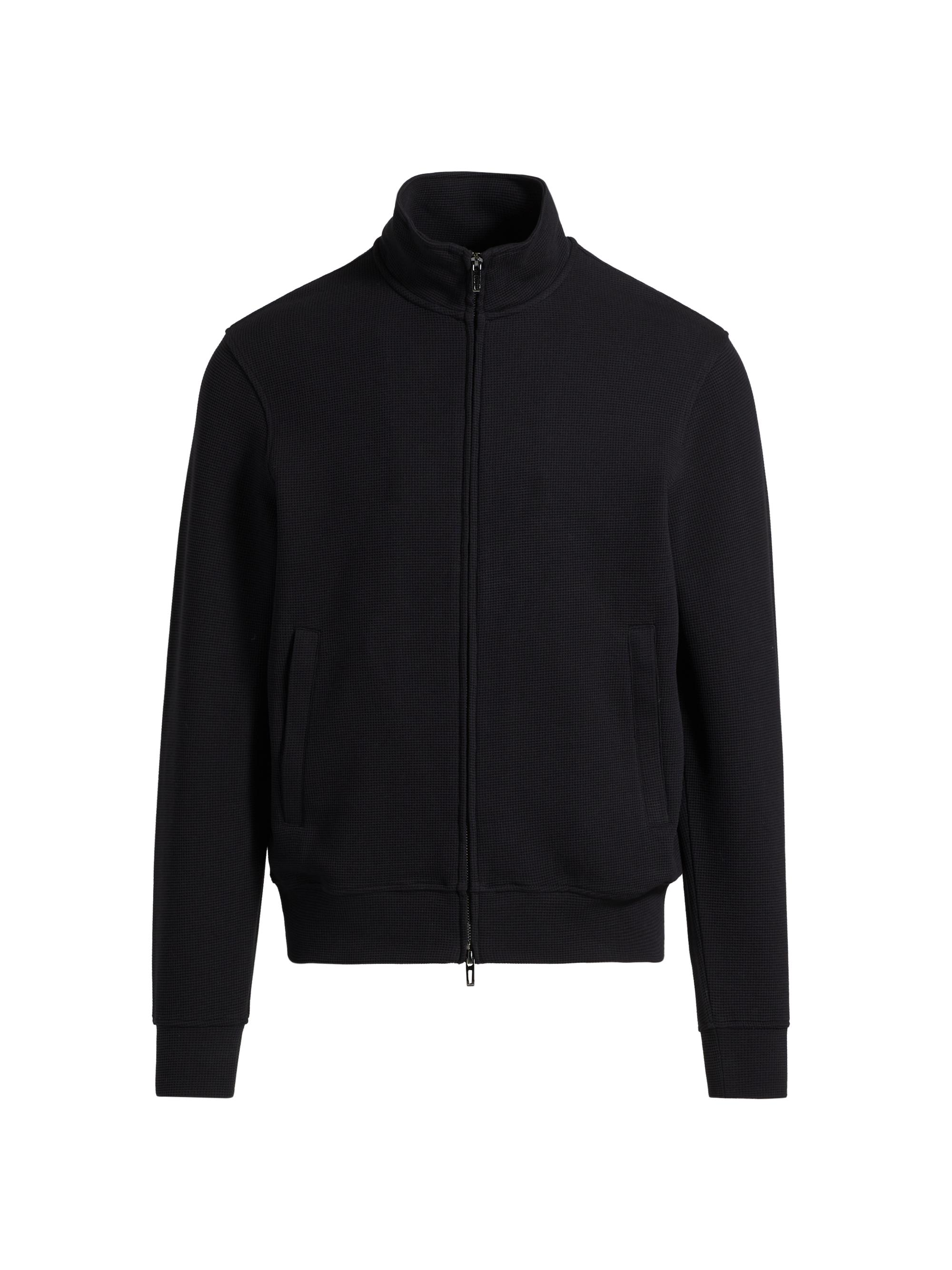 Giorgio Armani Suede Knit Full-Zip Jacket | Saks Fifth Avenue