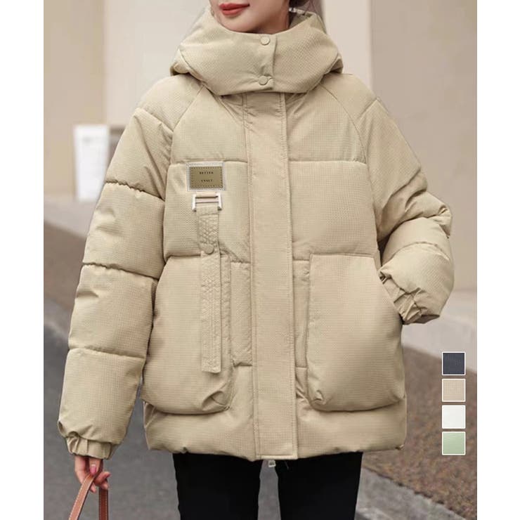 フェイクダウンジャケット中綿アウター防寒[品番：II000012188