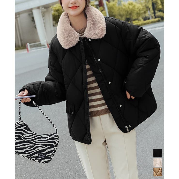 中綿キルティングジャケット 韓国アウター[品番：II000011276