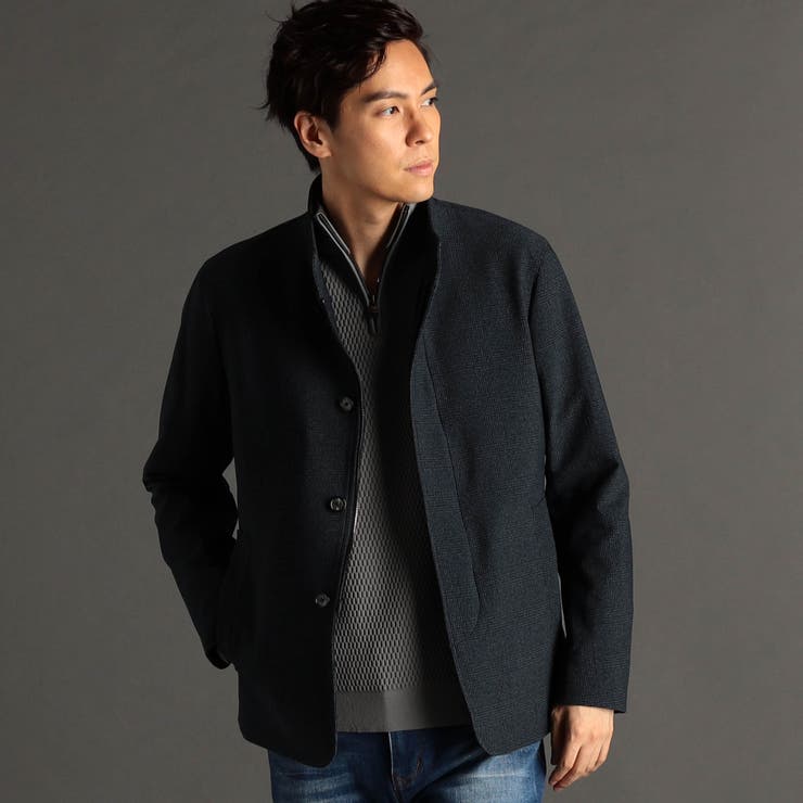 グレンチェック スタンドカラージャケット[品番：NICW0006183]｜NICOLE