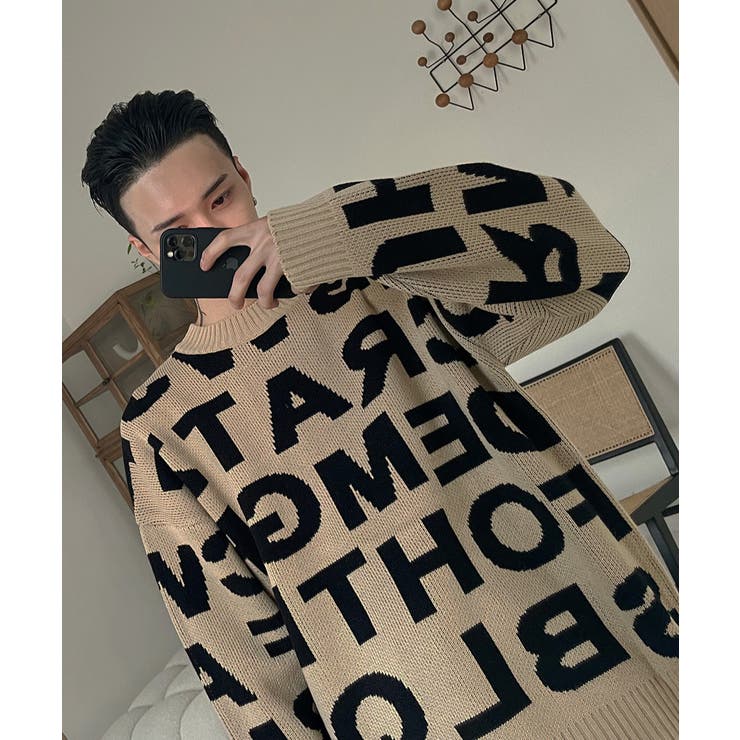 ASCLO(エジュクロ)アルファベットオーバーサイズニット[品番