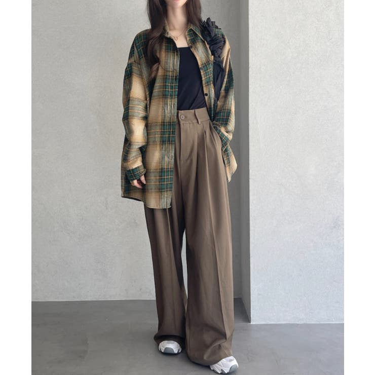 オーバーサイズ ヴィンテージライク チェックシャツ[品番：ORGW0009110