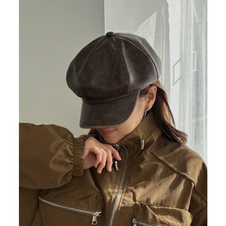 バックラッシュブラウン レザー キャスケット