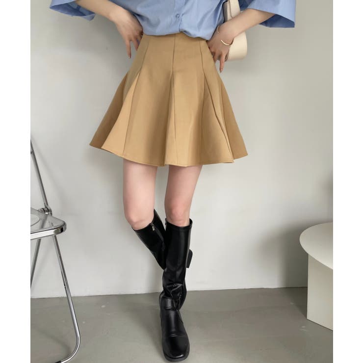 インパン裏地付きフレアミニスカート ミニ丈 フレアスカート[品番