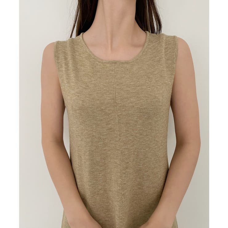 アンサンブル クロスニット ノースリーブ ワンピース[品番