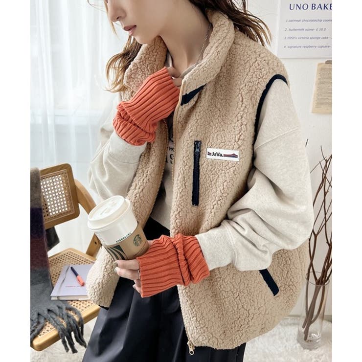 一度のみ着用 M VIVA HEART ボアフリースベスト スカート セット 一度