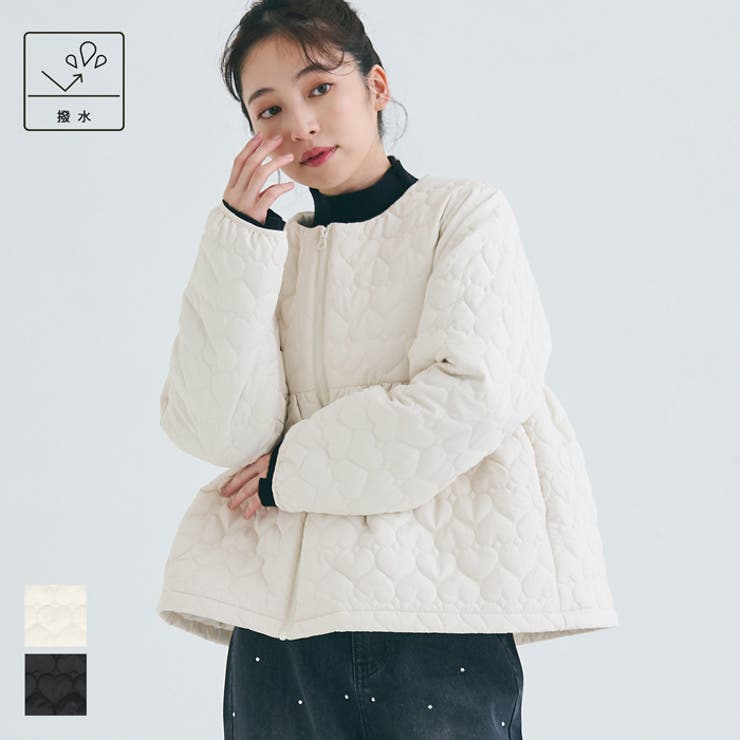 ハートキルティングギャザージャケット[品番：PA000016375]｜coca