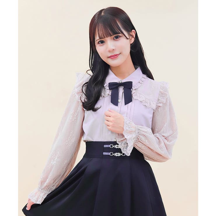 レースデザインガーリーブラウス[品番：IGAW0005581]｜axes femme