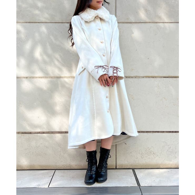 ファー襟フィッシュテールコート[品番：IGAW0004447]｜axes femme