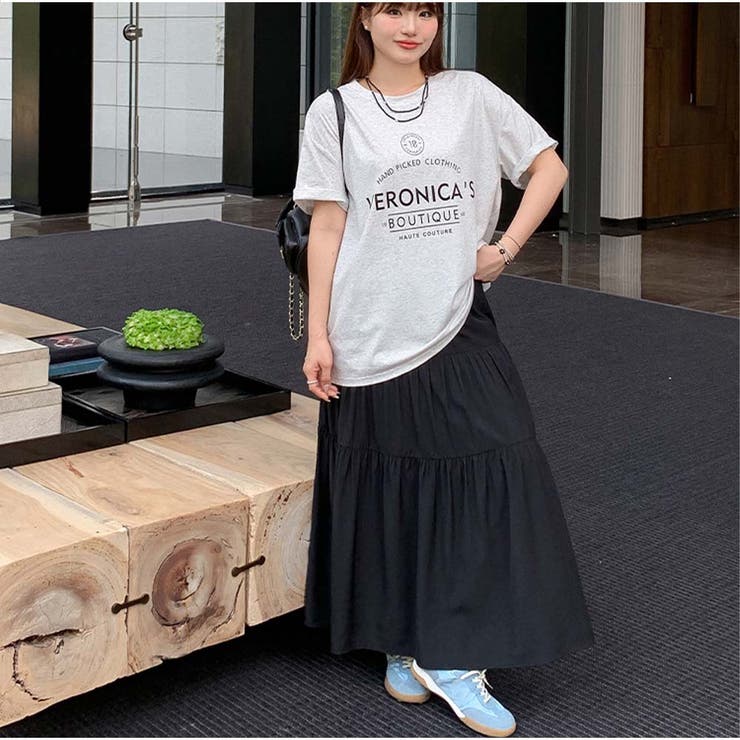 ロングスカート ハイウエスト ウエストゴム[品番：AKIW0004501]｜And