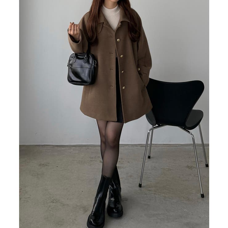 callautia ゴールドボタンミドルコート[品番：AMTW0012708]｜JUNOAH