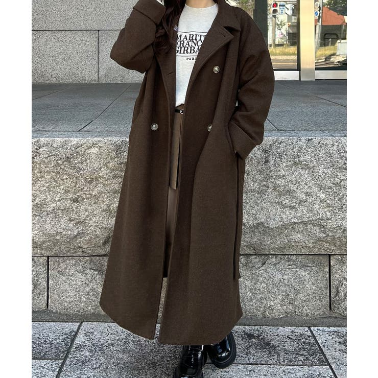 2wayスタンドカラーロングコート[品番：AMTW0011644]｜JUNOAH