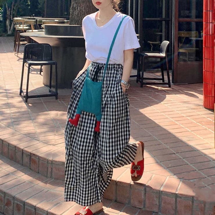 ギンガムチェック ワイドパンツ[品番：AGCW0004434]｜SUNSHINE CLOSET