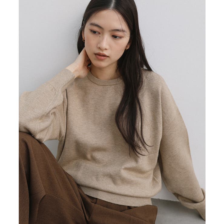 クルーネック 長袖 ニット[品番：AZ000004156]｜andme（アンドミー）の
