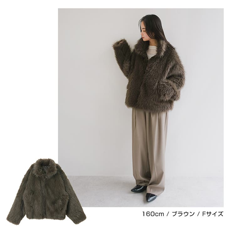 ミックスファー ジップ ブルゾン[品番：AZ000005065]｜andme