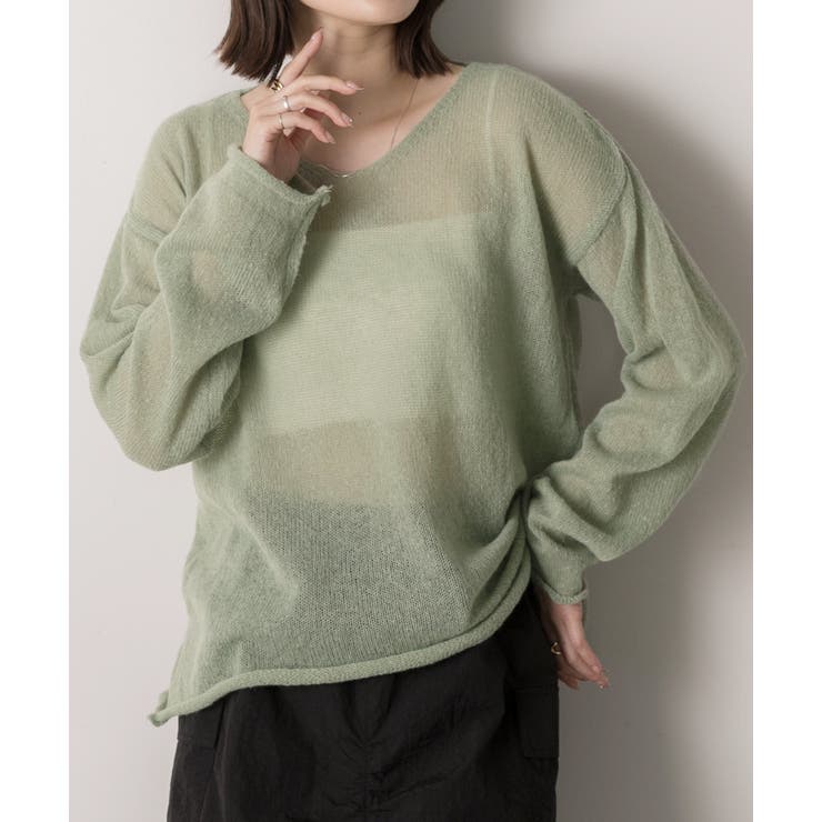 オーバーシルエット モヘアシアーニット[品番：ADEW0004579]｜ad thie