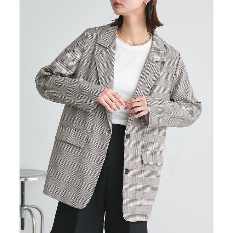 グレンチェックテーラードジャケット[品番：ADEW0004684]｜ad thie