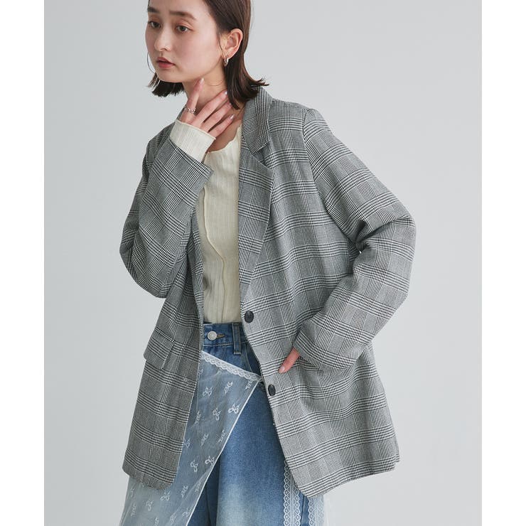 グレンチェックテーラードジャケット[品番：ADEW0004684]｜ad thie