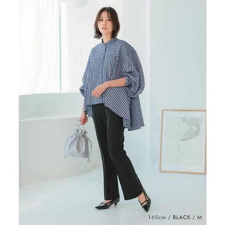 フレアパンツ レディース M L LL 裏起毛[品番：QU000008115