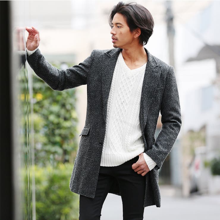 ◇ネップツイードチェスターコート◇メンズ コート メンズ[品番