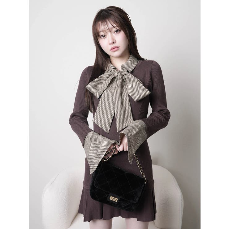 フロントZIPニットプリーツワンピース[品番：LINW0002735]｜LIPSERVICE