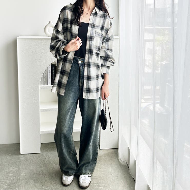 チェックロングシャツ[品番：GERW0010834]｜GeeRA（ジーラ）の