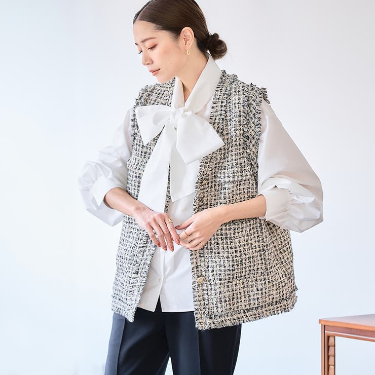 ツイードベスト ベスト レディース[品番：GW000004622]｜Growing Rich