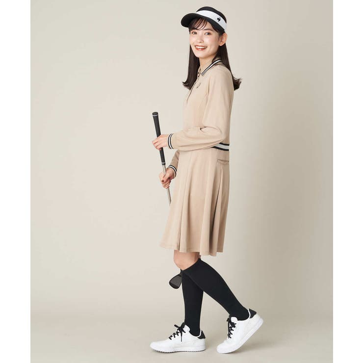 ゴルフウエア ラインリブポロワンピース[品番：ITKW0013904]｜a.v.v