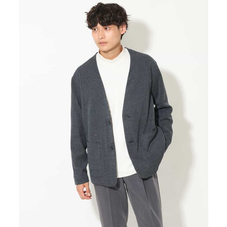 洗濯機で洗える】ツイードストレッチノーカラージャケット