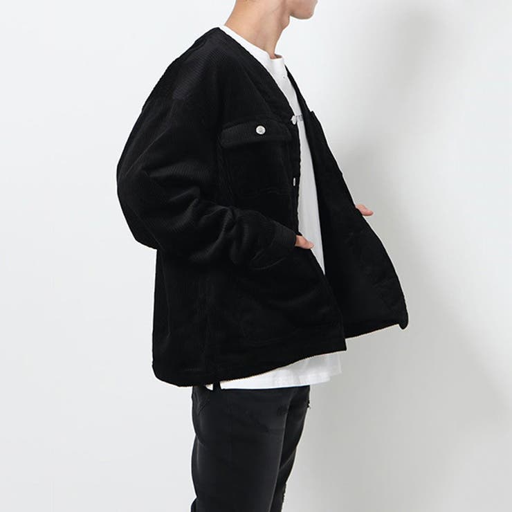 ノーカラージャケット カバーオール コーデュロイ[品番：XV000017868