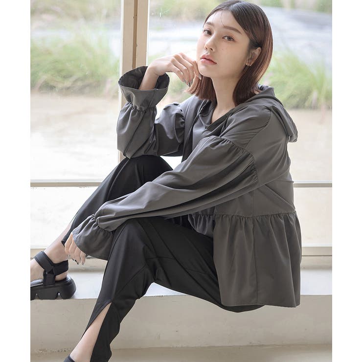 水陸両用フリルラッシュガード 上下セット 日焼け防止[品番