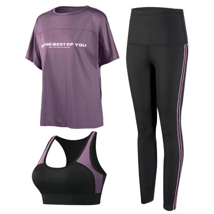 ヨガウェア 上下セット 全4色[品番：TY000008459]｜teddyshop