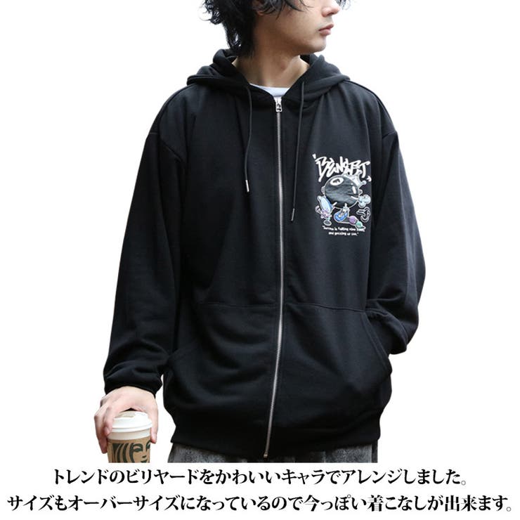 グラフィックパーカー メンズ ジップパーカー [品番：EH000006158]｜8