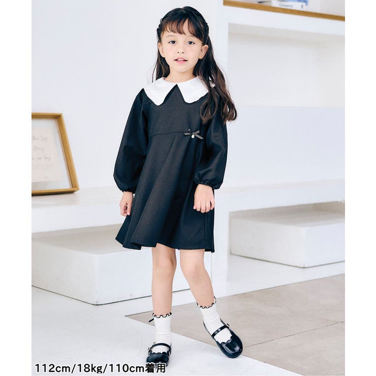 フリル衿フレアワンピース_アプレレクールマシェリ[品番：FOKK0021383