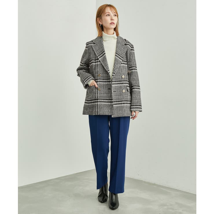 Kiton2ボタンジャケット 白黒チェック48 Kiton2ボタンジャケット 白黒