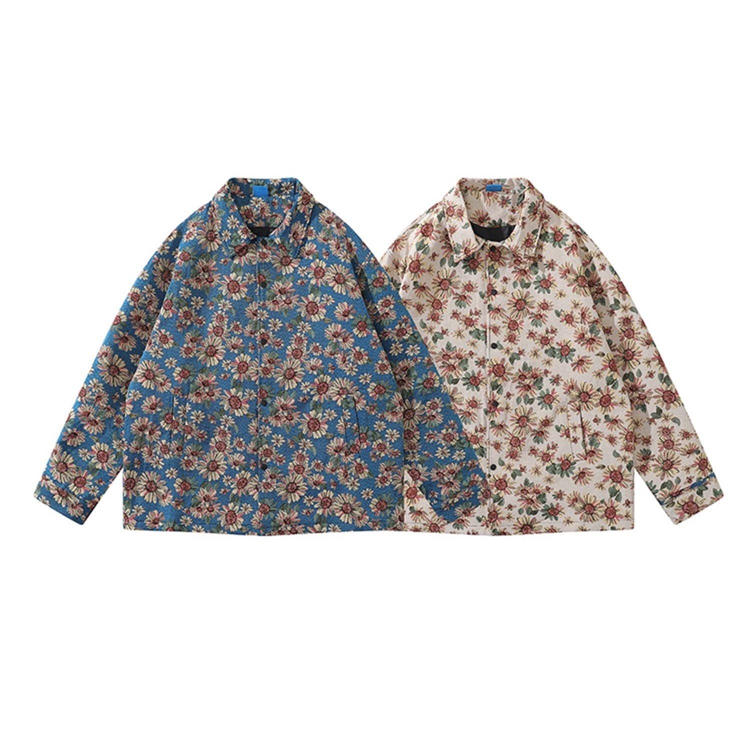 レトロ調総柄ジャカードコーチジャケット ストリート系 オラオラ系