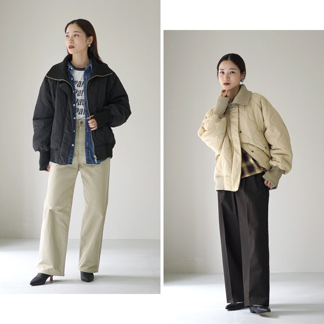 KHA:KI（カーキ） ミリタリーキルト ジップアップジャケット