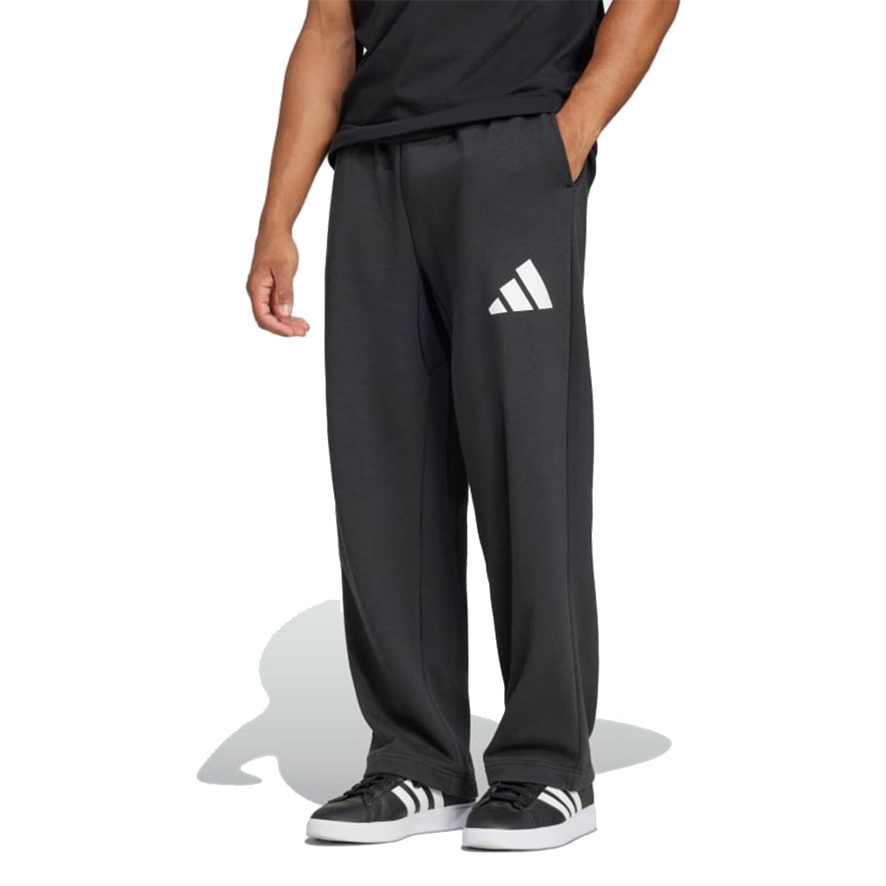 adidas Essentials Wide Leg 3 Bar Logo Pants 'Black' JF3604