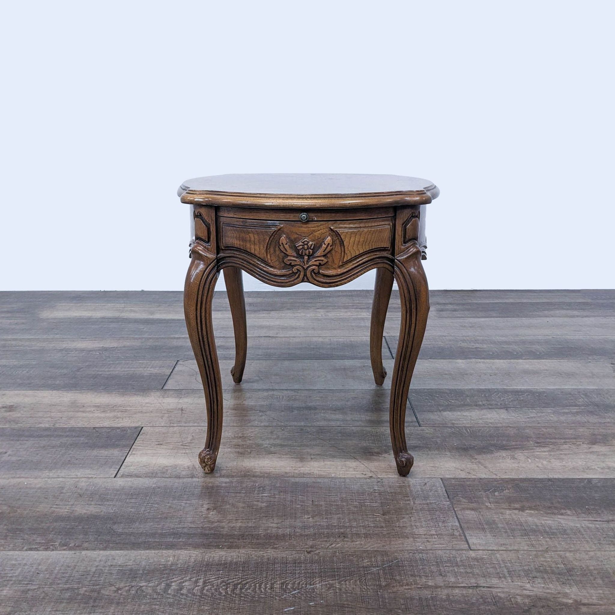 Vintage Thomasville French Court Side Table with Pull-Out Tray