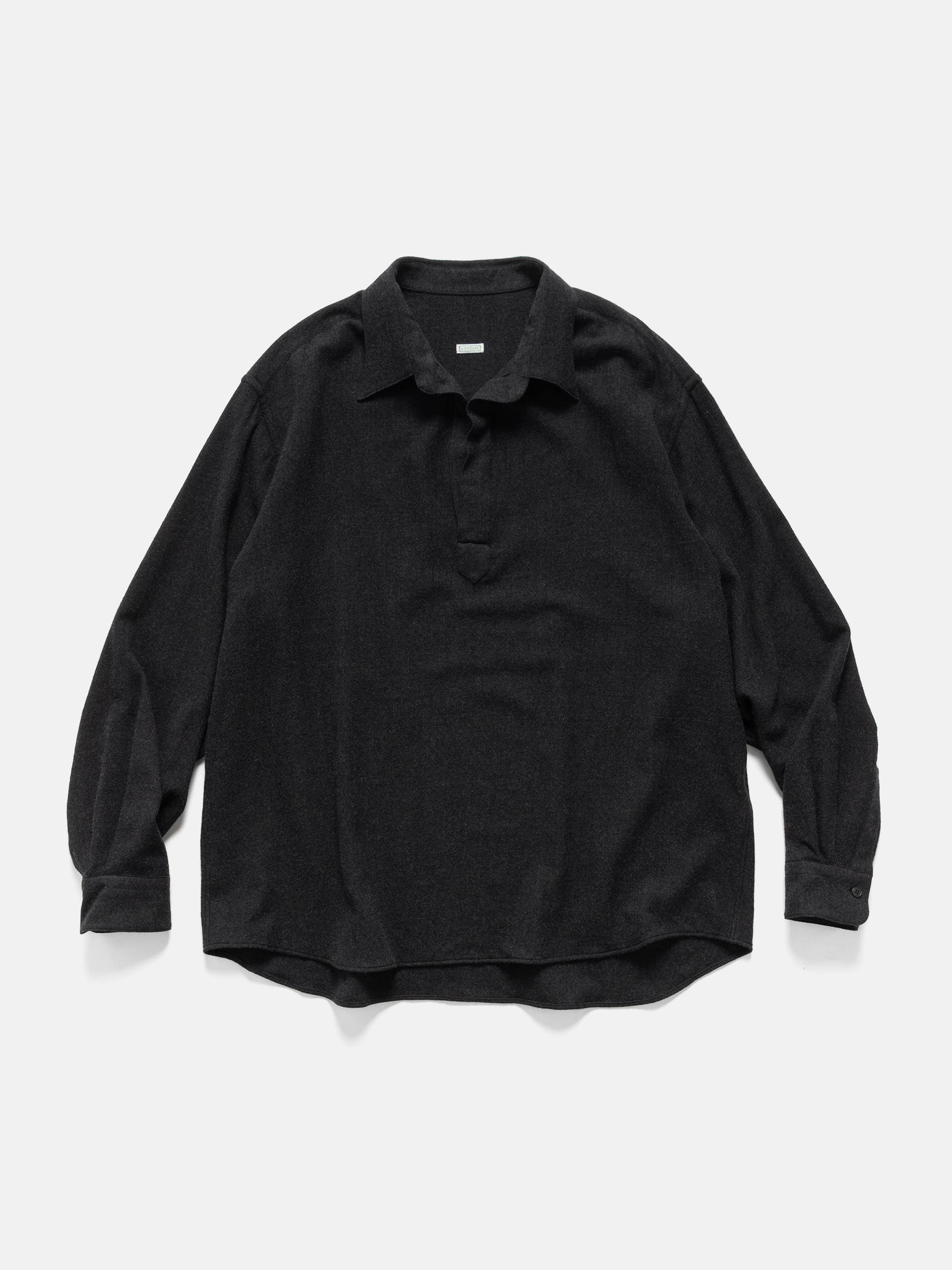 A.PRESSE Wool Skipper Shirt Charcoal | HAVEN